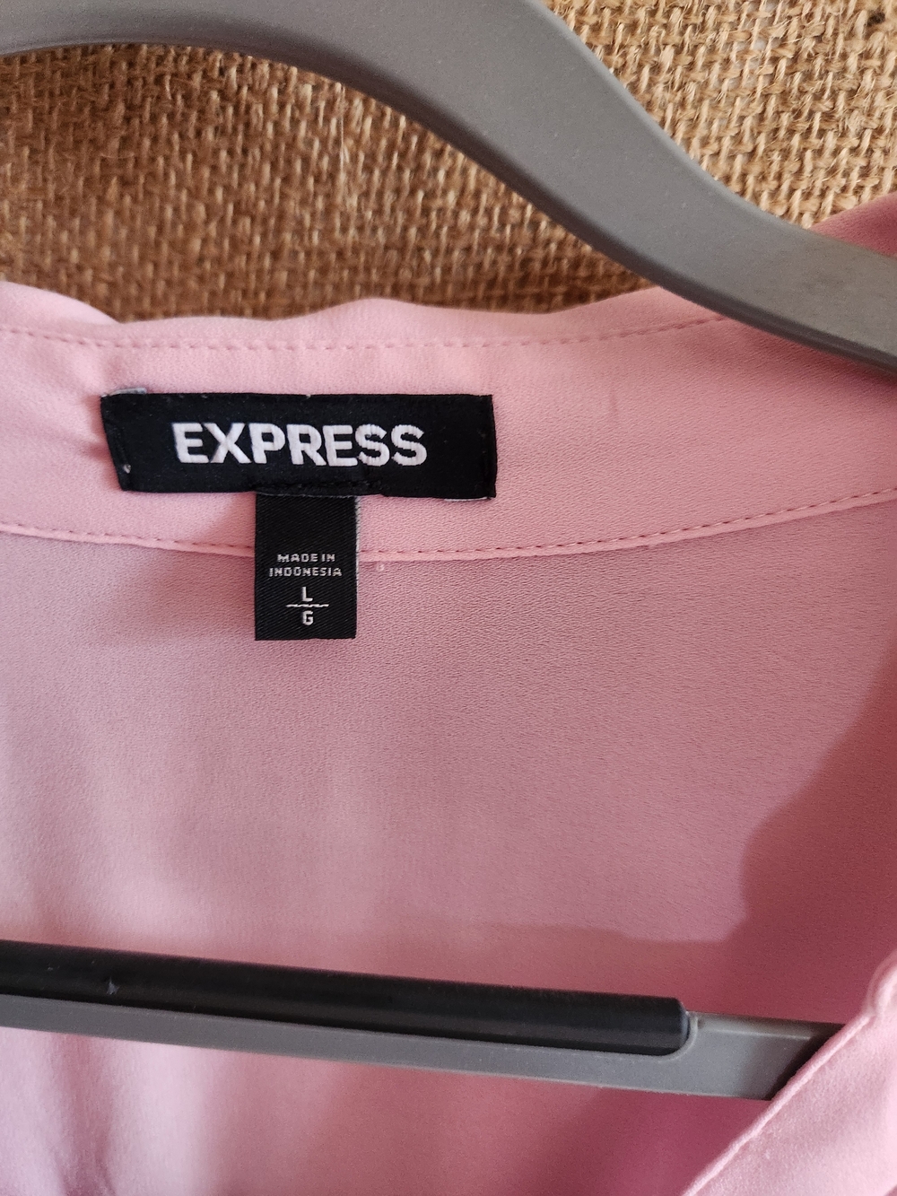 Express Pink Gold Zipper Blouse - Picture 2 of 4